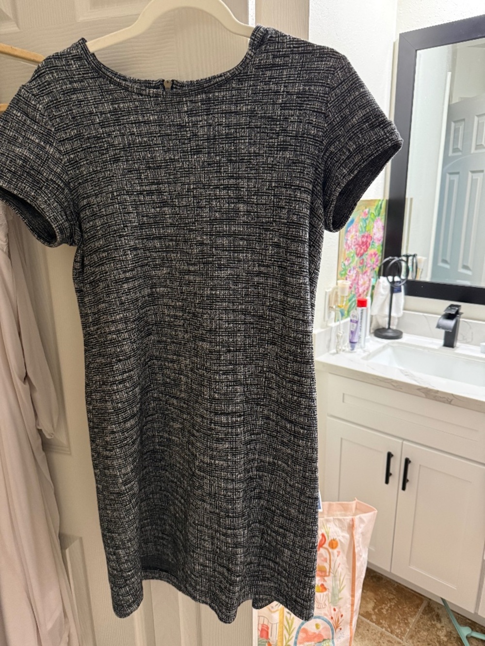 Black and grey mini dress